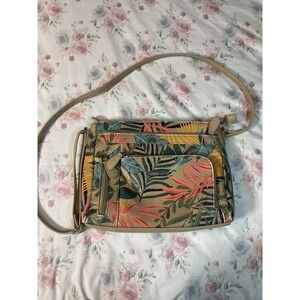 MultiSac Tropical‎ Print Crossbody Purse Multi Pocket